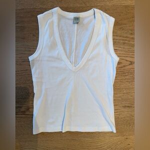 Flore Flore White V-Neck Tank Top